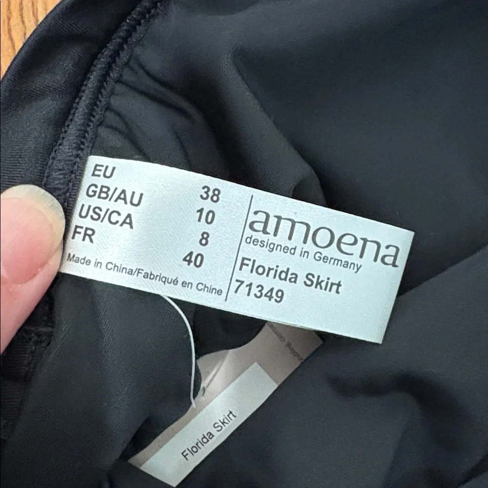 Amoena Florida Pocketed blouson tanikini & skirt Swimsuit Black size 8 cup C NWT